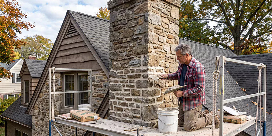 Tuckpointing Stone Chimney Perth Amboy