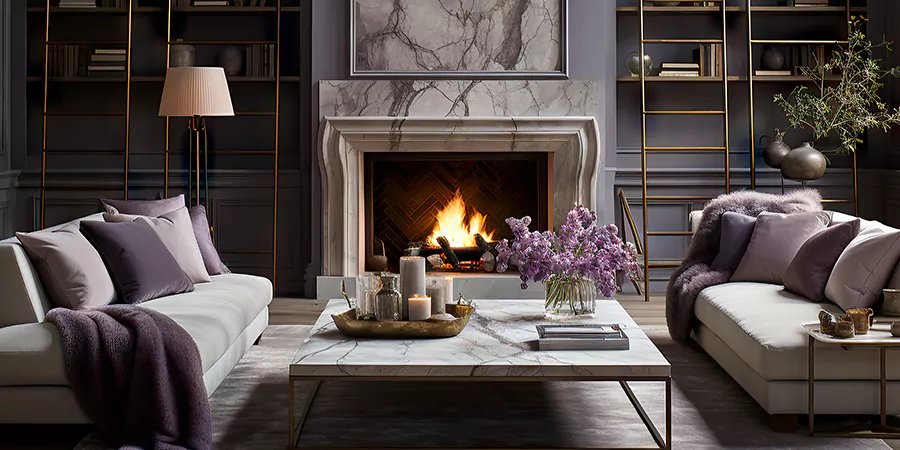 Modern Tile and Stone Fireplace Design Perth Amboy